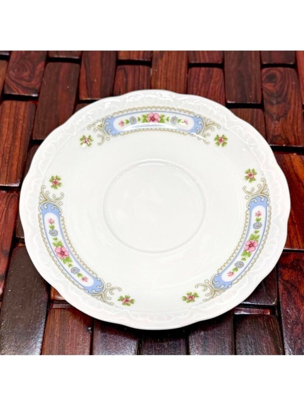 Vintage Mitterteich Bavaria Porcelain Cup & Saucer Floral Scroll Pattern Germany - Picture 4 of 6